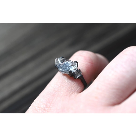 Simple Alternative Diamond Engagement Ring Raw Diamond Rough Diamond Rin… - Picture 3 of 5